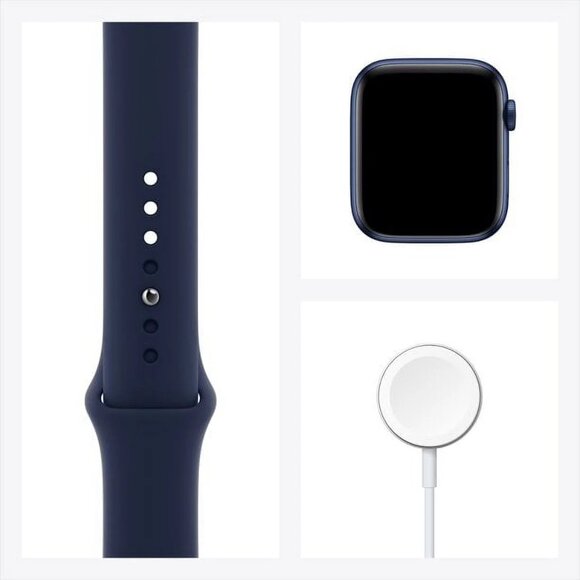 NIB! Apple Watch SE 2nd Gen, w/40mm Silver Alum Case & Storm Blue Sport Band M/L - Picture 5 of 12